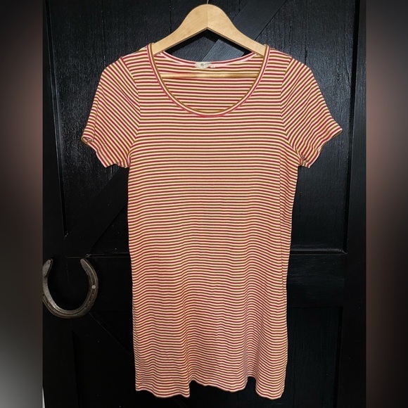 Madewell Swingy Tee Dress in Stripe Women’s Size M Cotton Casual Stretchy Comfy - Picture 6 of 9